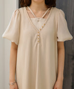 LAYERED SLEEVE PUFF ONEPIECE
