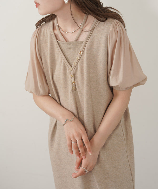 LAYERED SLEEVE PUFF ONEPIECE