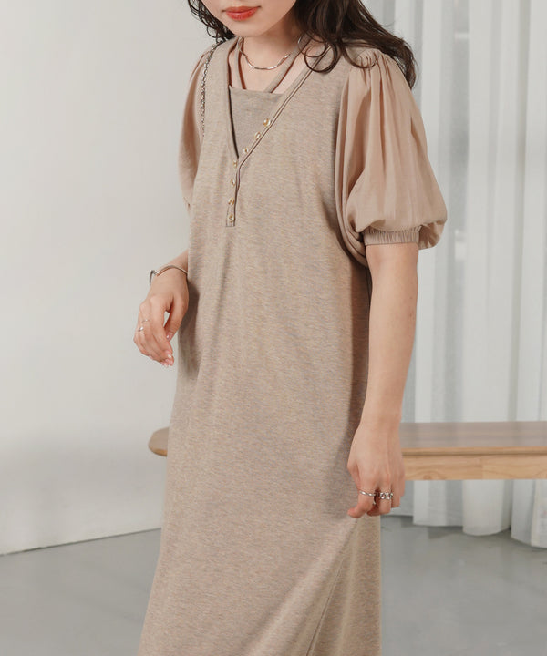 LAYERED SLEEVE PUFF ONEPIECE