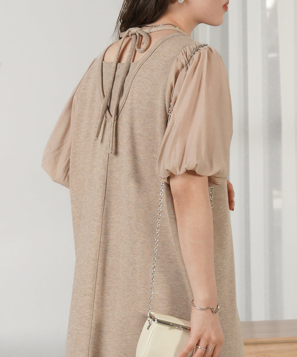 LAYERED SLEEVE PUFF ONEPIECE