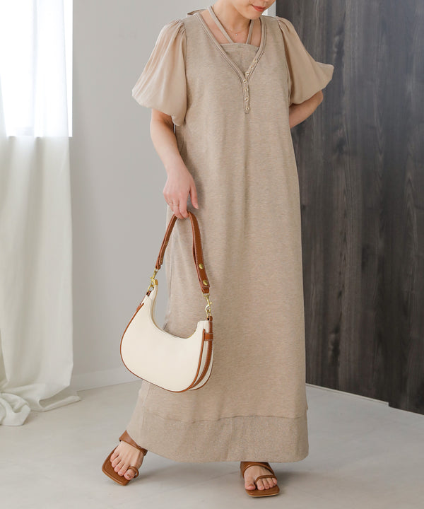 LAYERED SLEEVE PUFF ONEPIECE