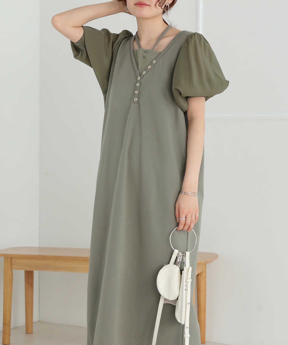 LAYERED SLEEVE PUFF ONEPIECE