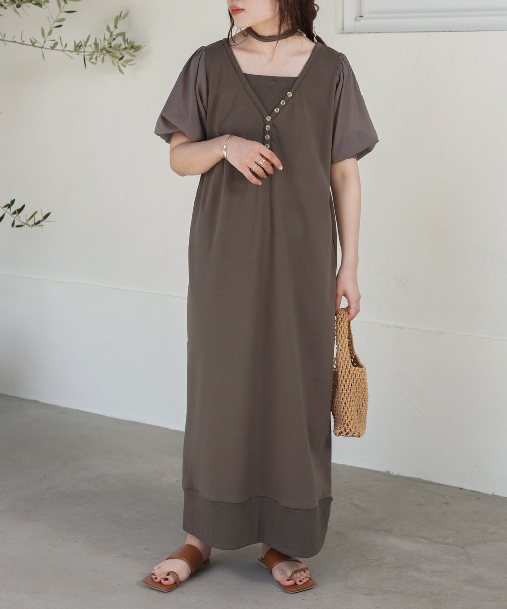 LAYERED SLEEVE PUFF ONEPIECE