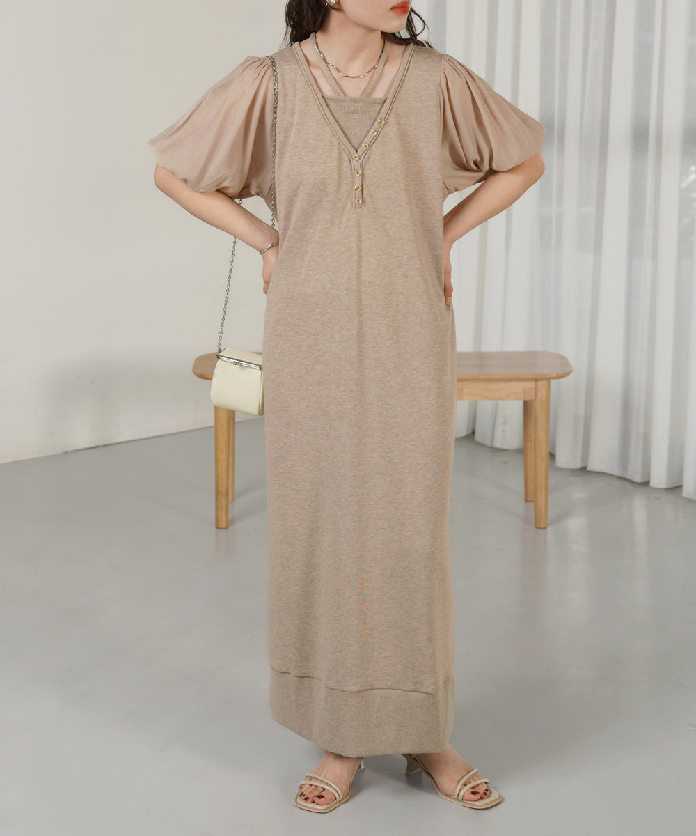 LAYERED SLEEVE PUFF ONEPIECE