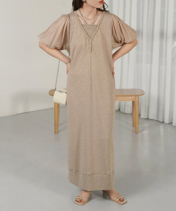 LAYERED SLEEVE PUFF ONEPIECE