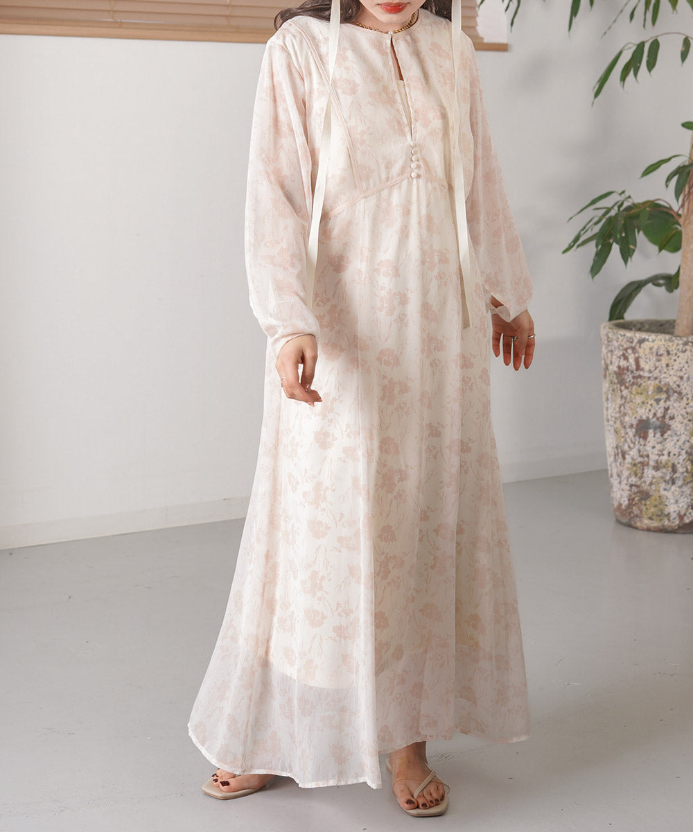 SHEER FLOWER 2WAY ONEPIECE