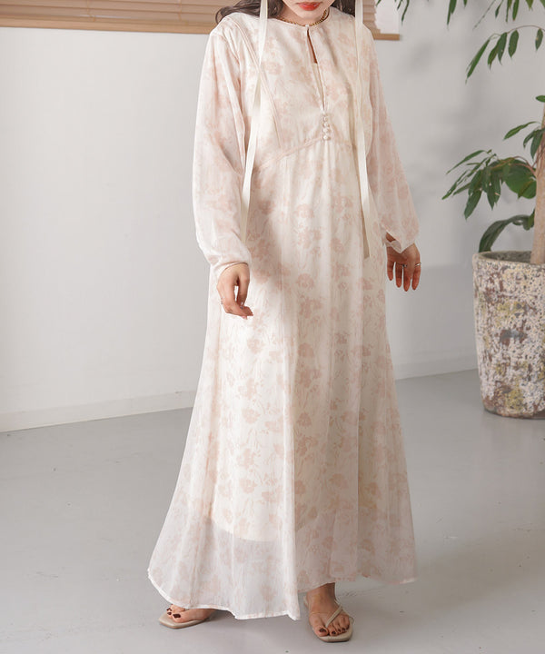 SHEER FLOWER 2WAY ONEPIECE