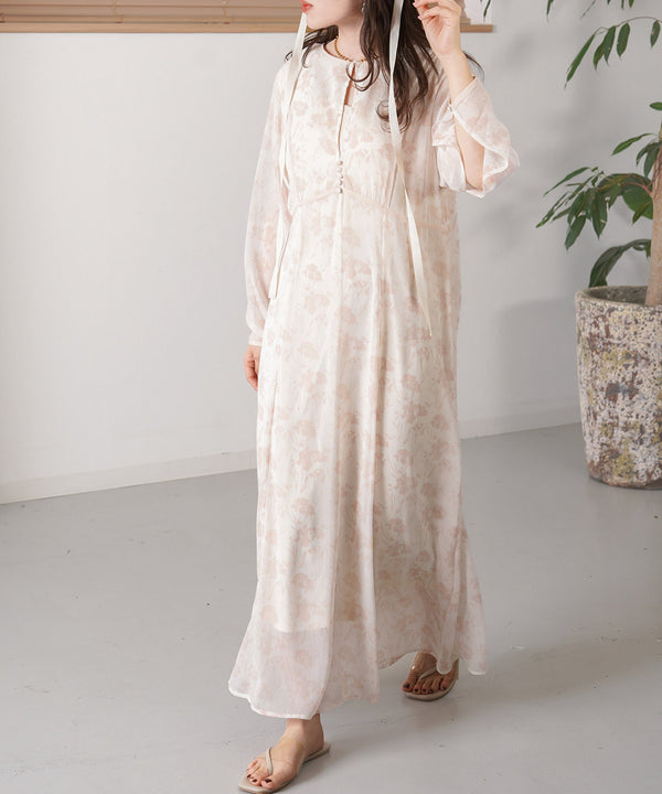 SHEER FLOWER 2WAY ONEPIECE
