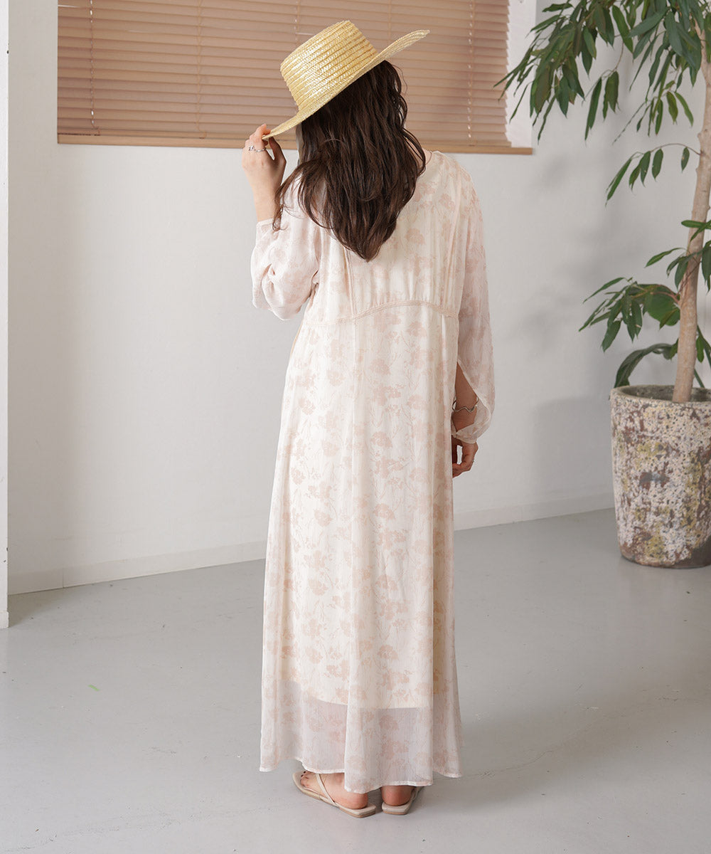 SHEER FLOWER 2WAY ONEPIECE