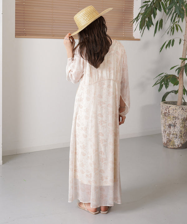 SHEER FLOWER 2WAY ONEPIECE