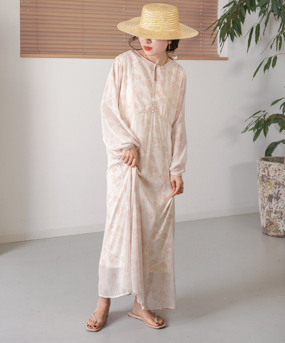 SHEER FLOWER 2WAY ONEPIECE