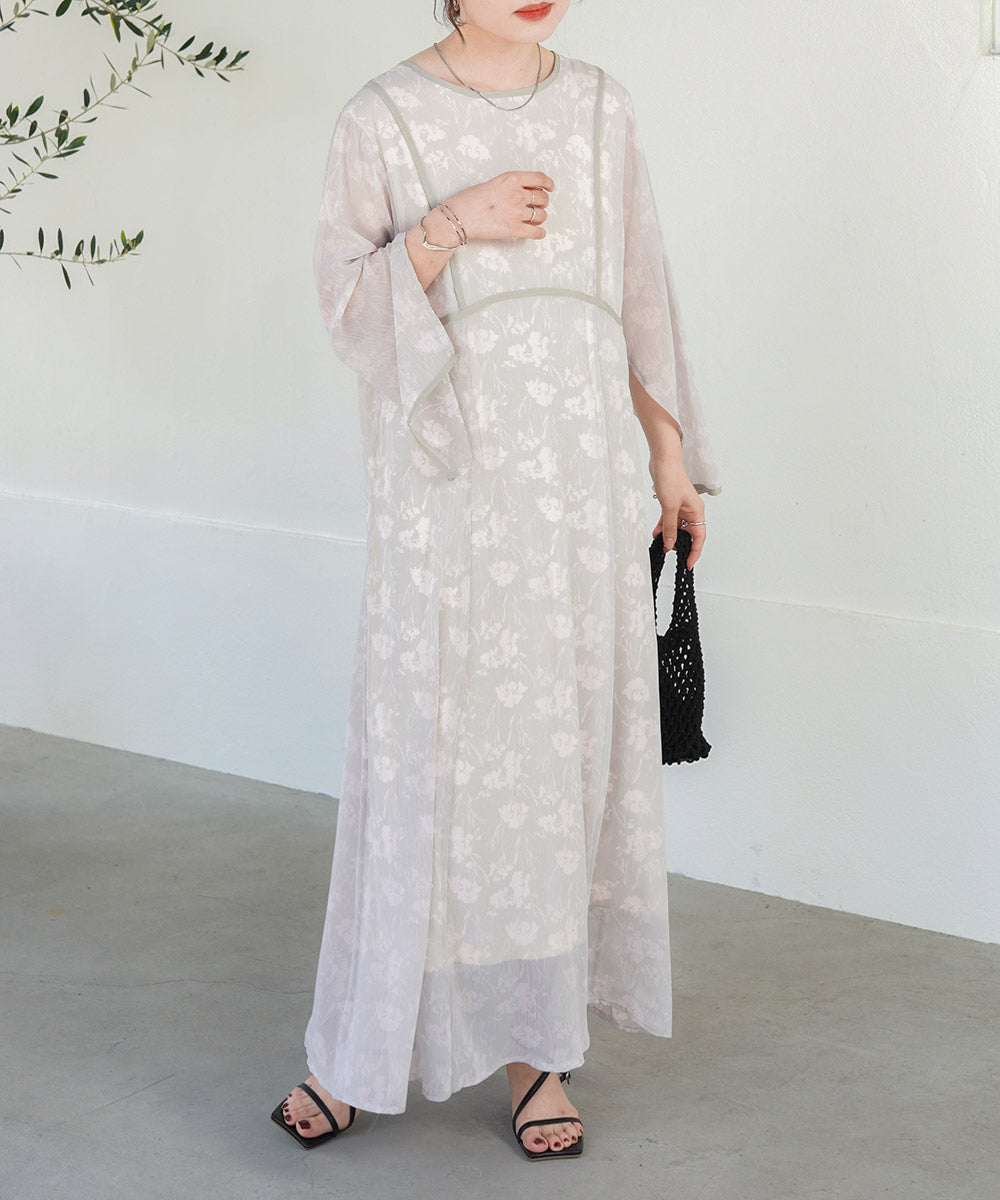SHEER FLOWER 2WAY ONEPIECE