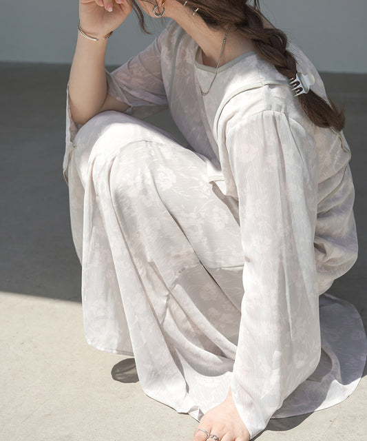 SHEER FLOWER 2WAY ONEPIECE