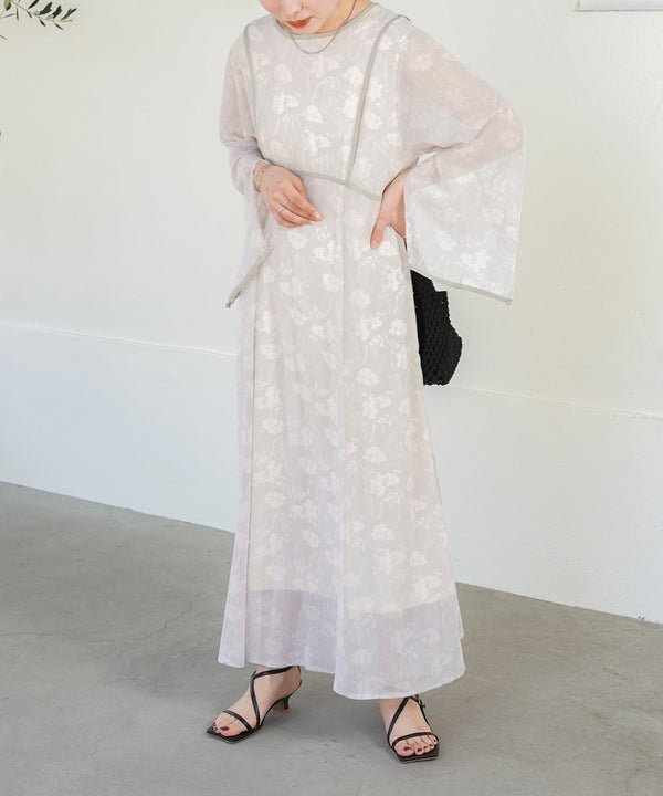 SHEER FLOWER 2WAY ONEPIECE