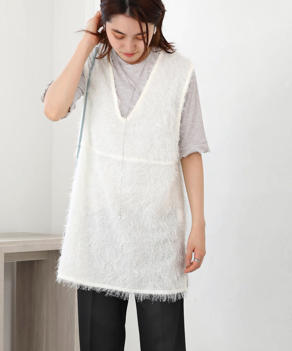 SHEER SHAGGY VEST