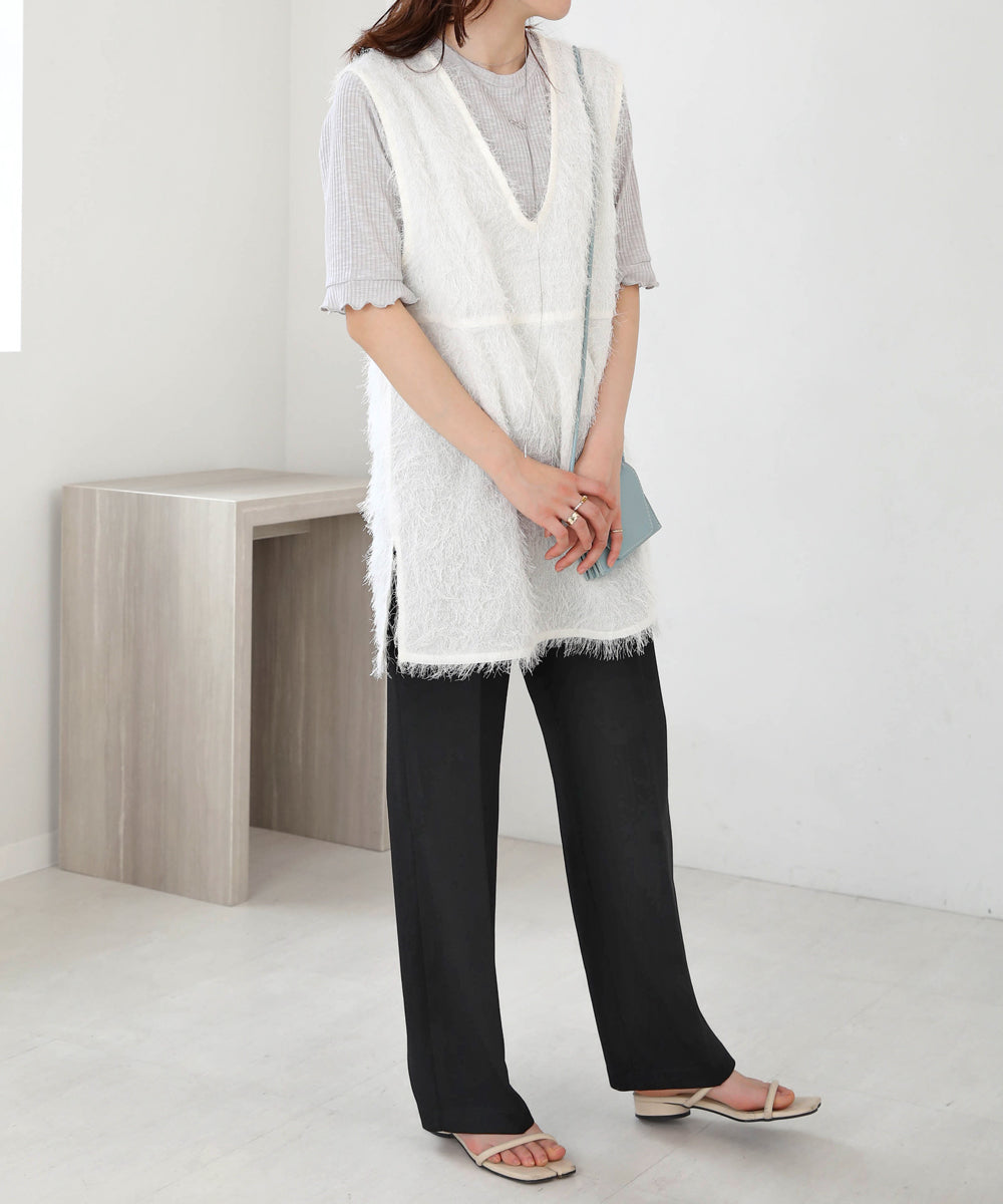 SHEER SHAGGY VEST