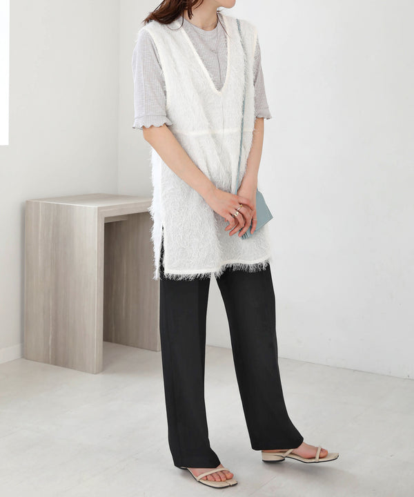 SHEER SHAGGY VEST
