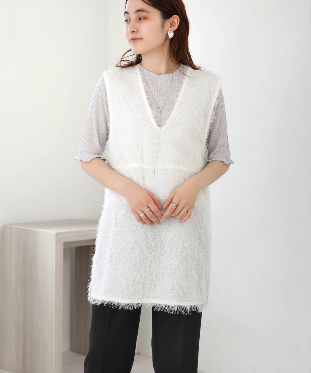 SHEER SHAGGY VEST