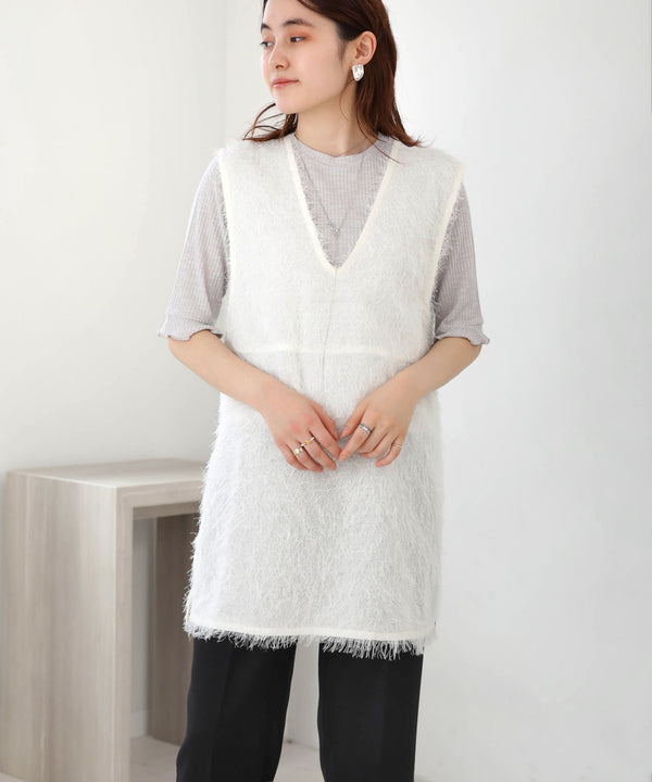 SHEER SHAGGY VEST