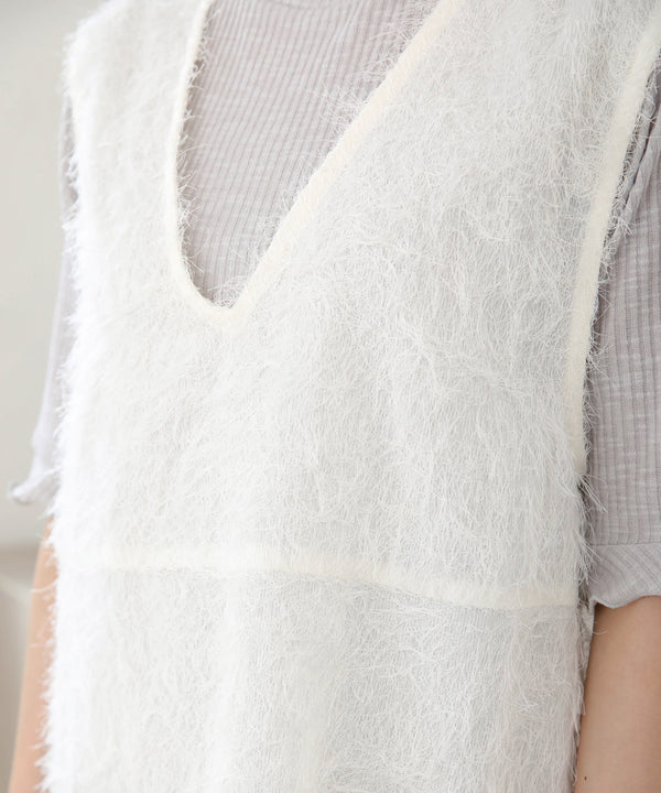 SHEER SHAGGY VEST
