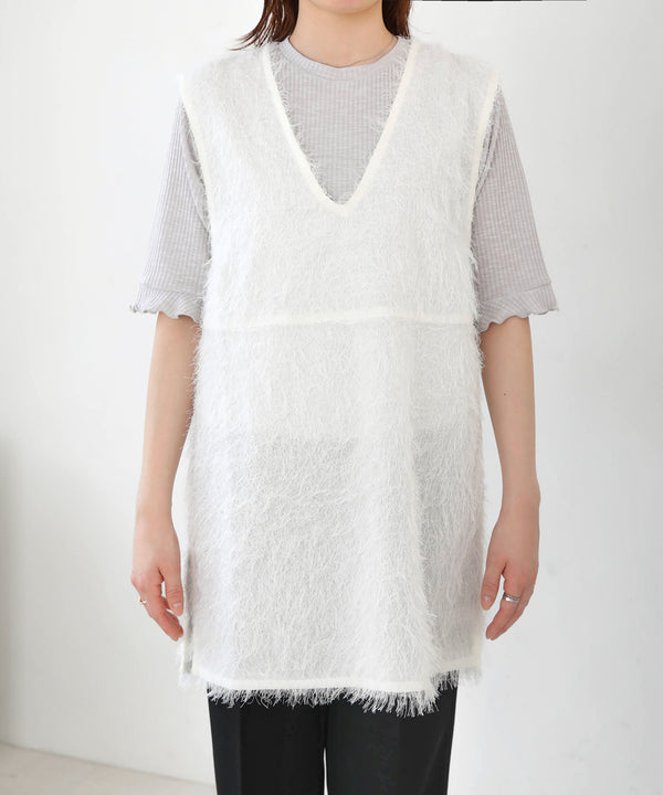 SHEER SHAGGY VEST