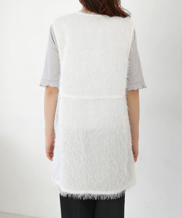 SHEER SHAGGY VEST