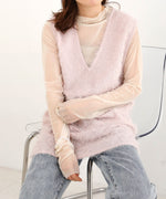 SHEER SHAGGY VEST