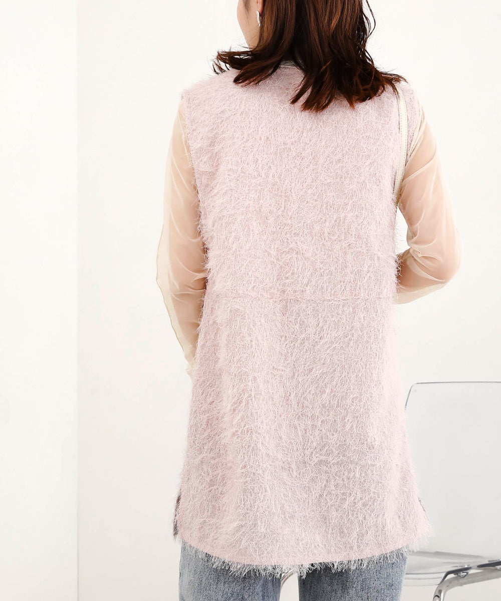 SHEER SHAGGY VEST