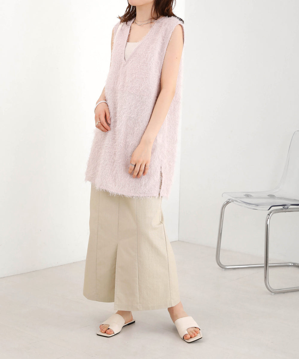 SHEER SHAGGY VEST