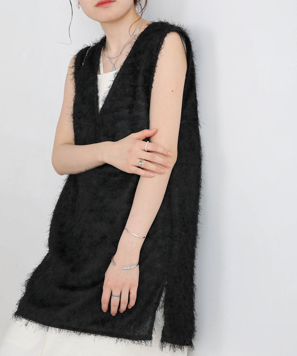 SHEER SHAGGY VEST
