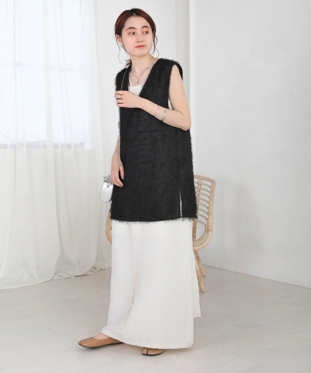 SHEER SHAGGY VEST
