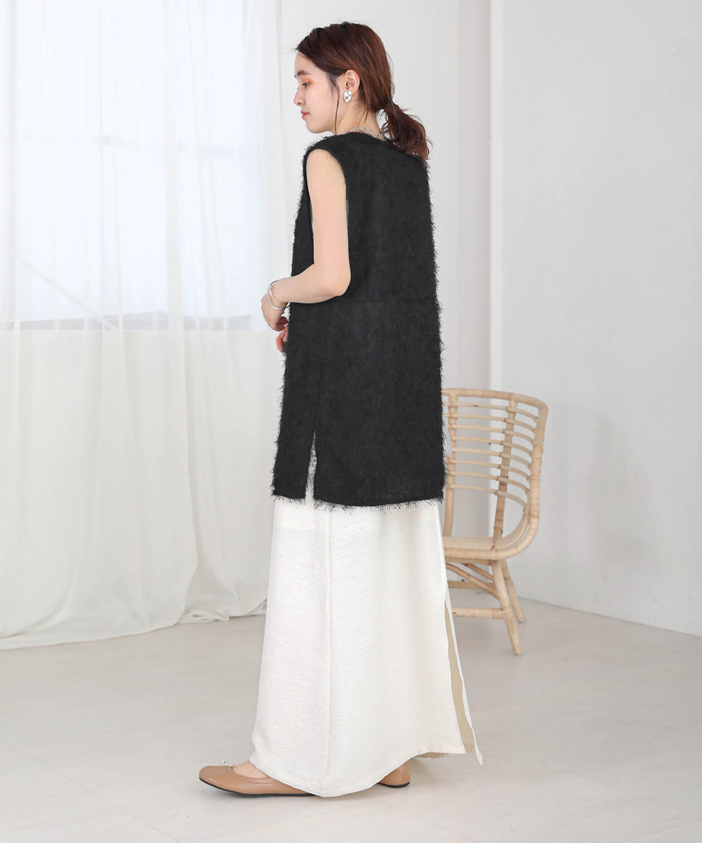 SHEER SHAGGY VEST