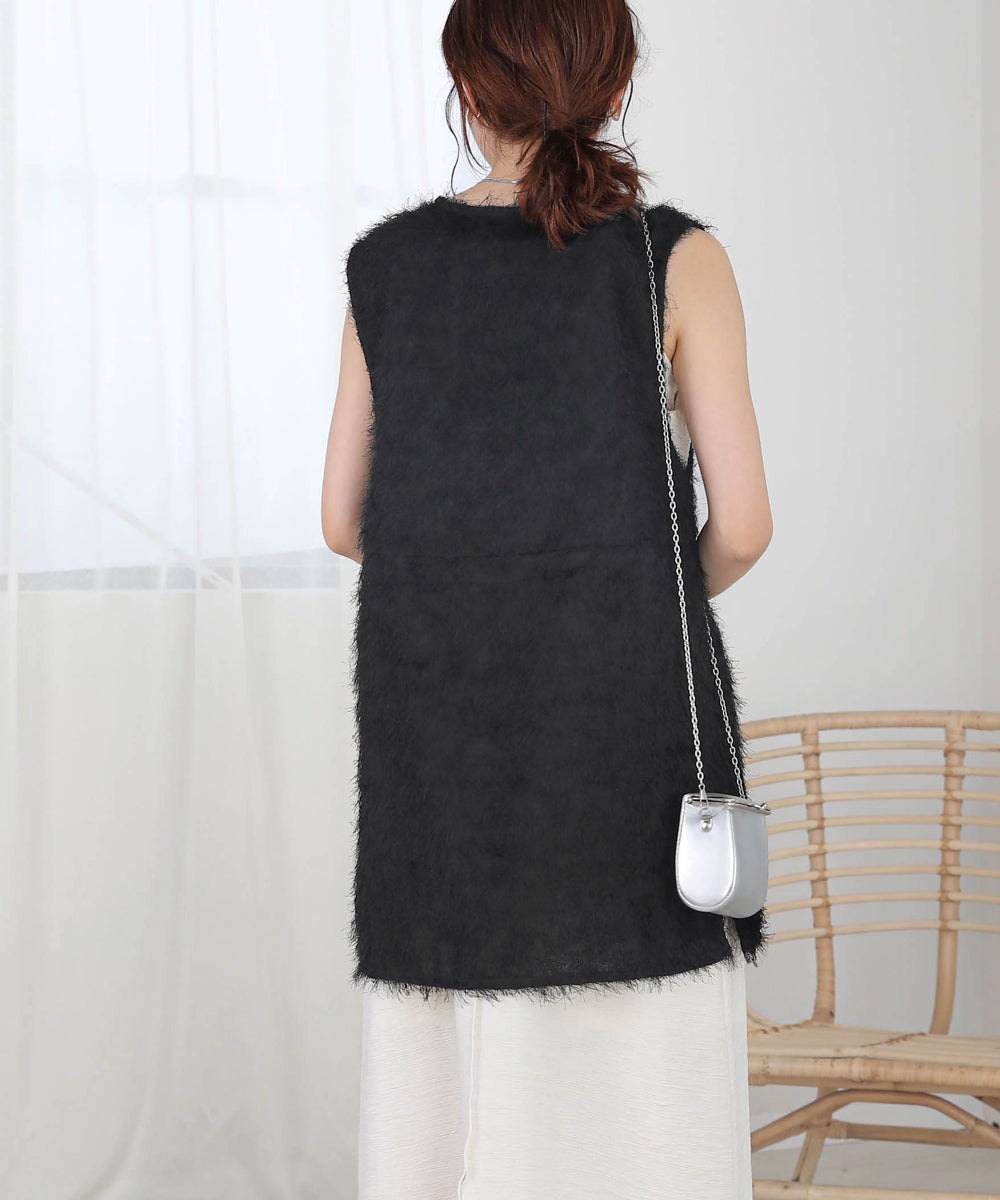 SHEER SHAGGY VEST