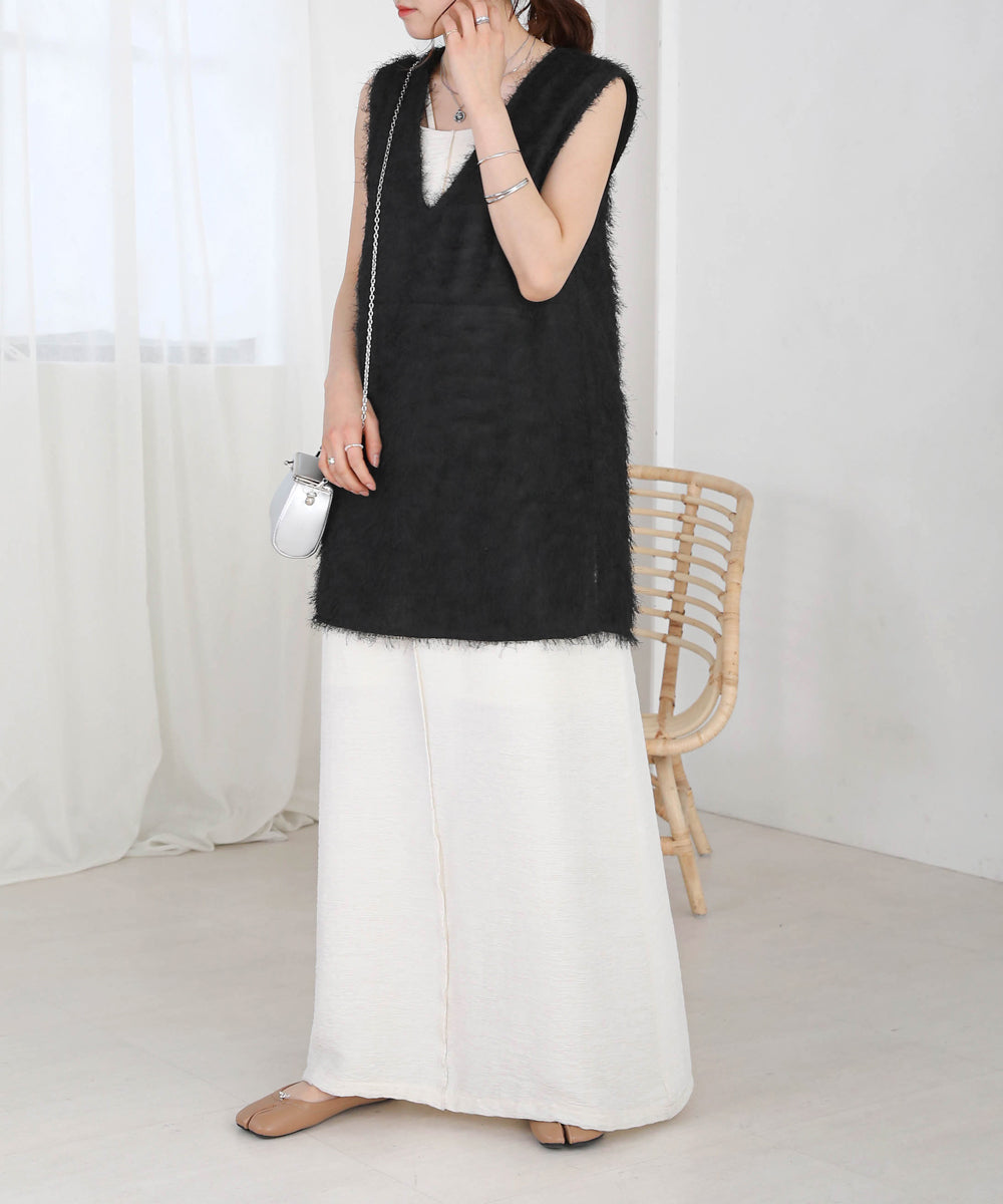 SHEER SHAGGY VEST