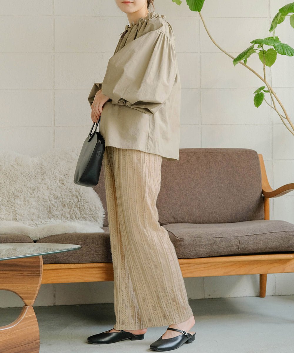 BRUSHED LACE PANTS