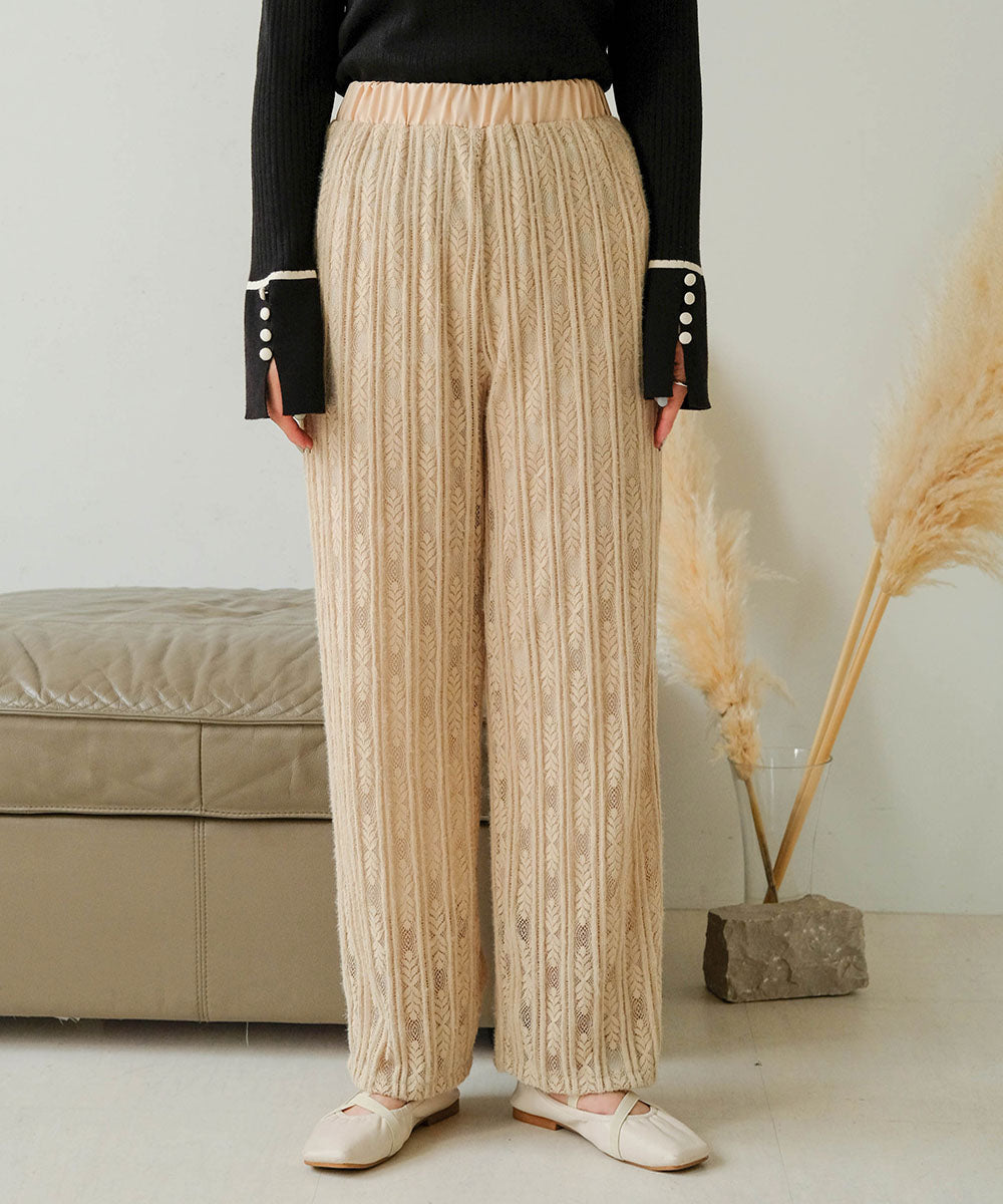 BRUSHED LACE PANTS