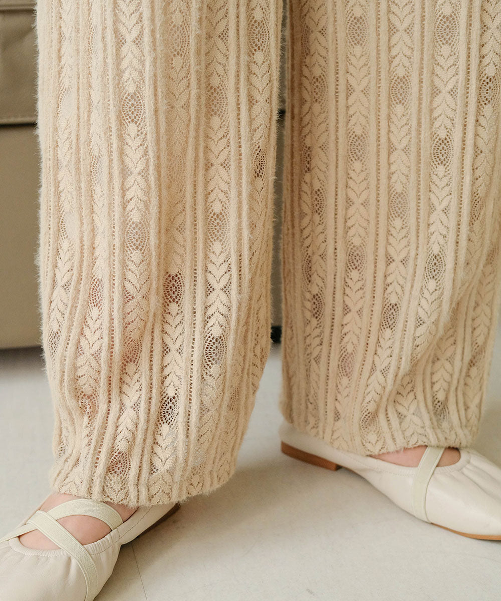 BRUSHED LACE PANTS