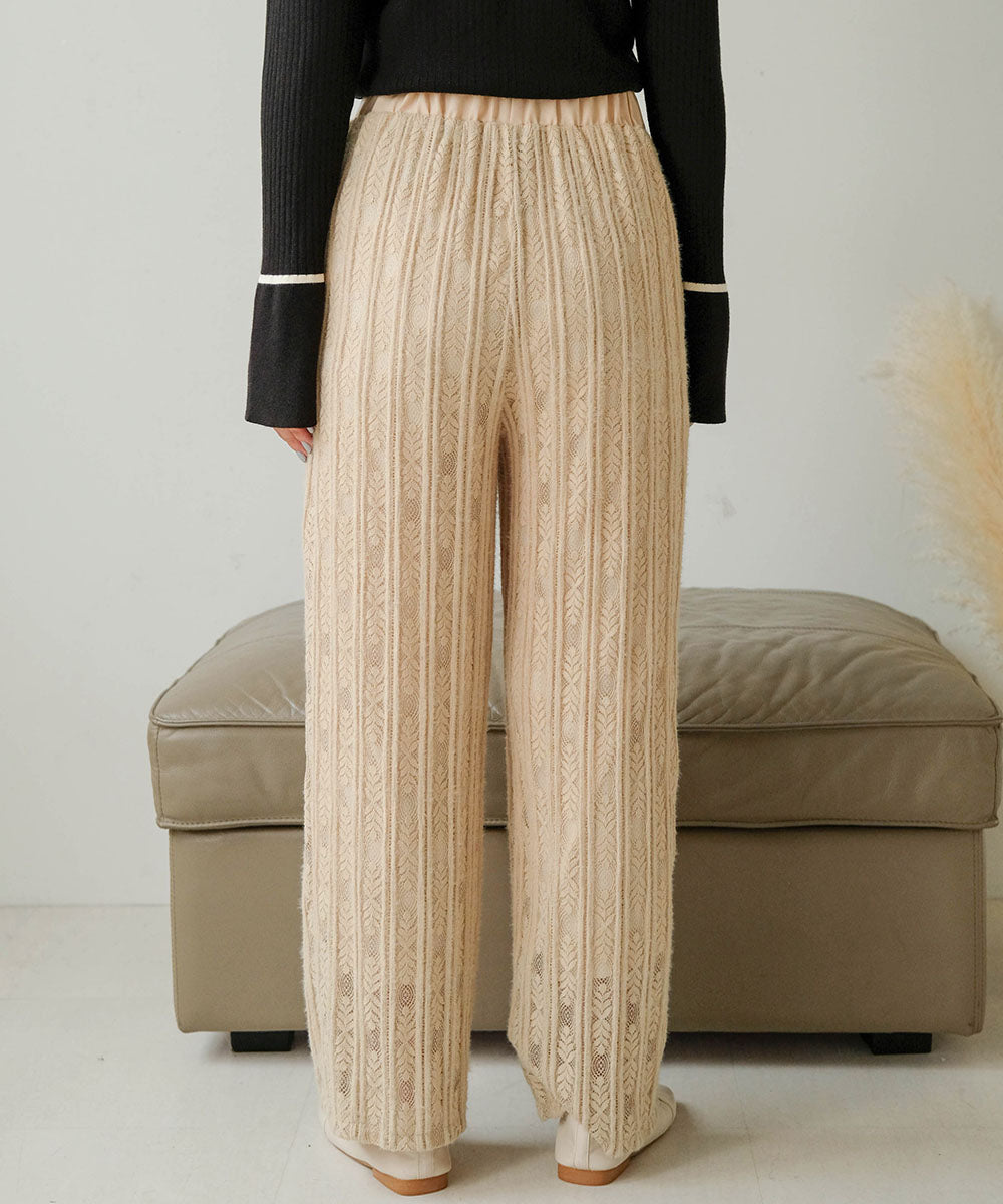 BRUSHED LACE PANTS