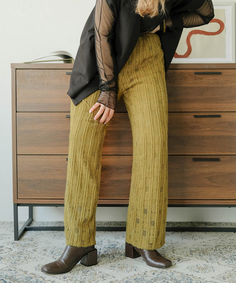 BRUSHED LACE PANTS