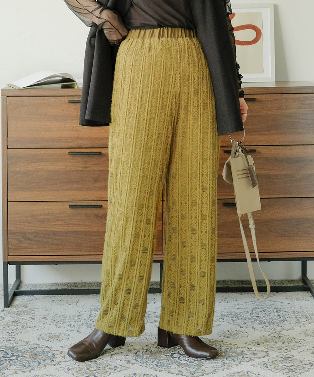 BRUSHED LACE PANTS