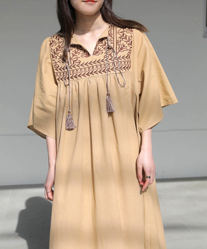FRONT EMBROIDERED TASSEL ONEPIECE