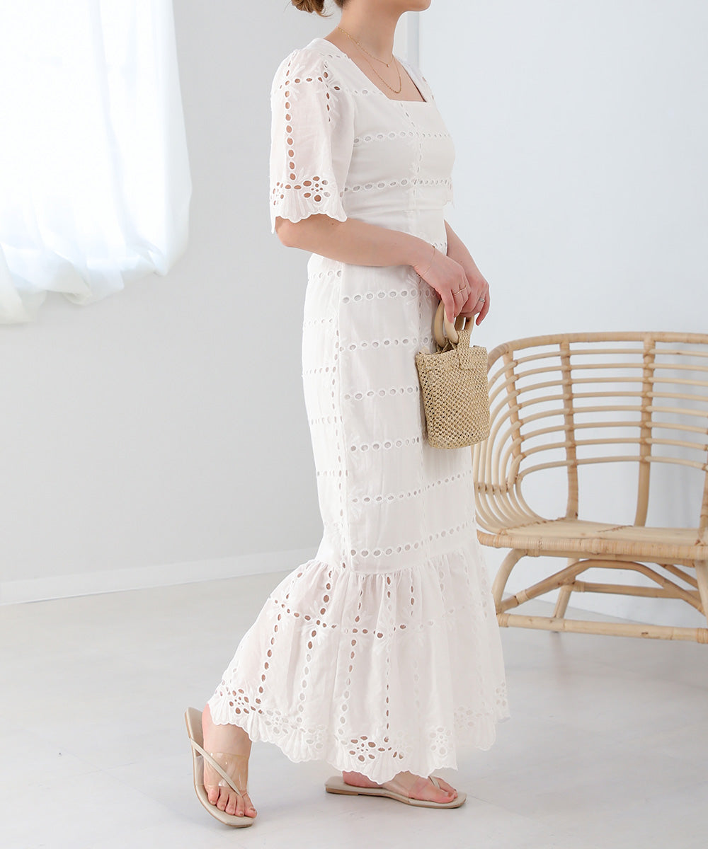 COTTON LACE MERMAID ONEPIECE