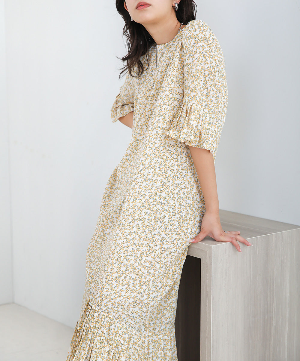 ASYMMETRIC HEM PLEATED ONEPIECE
