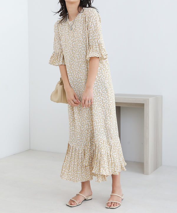 ASYMMETRIC HEM PLEATED ONEPIECE