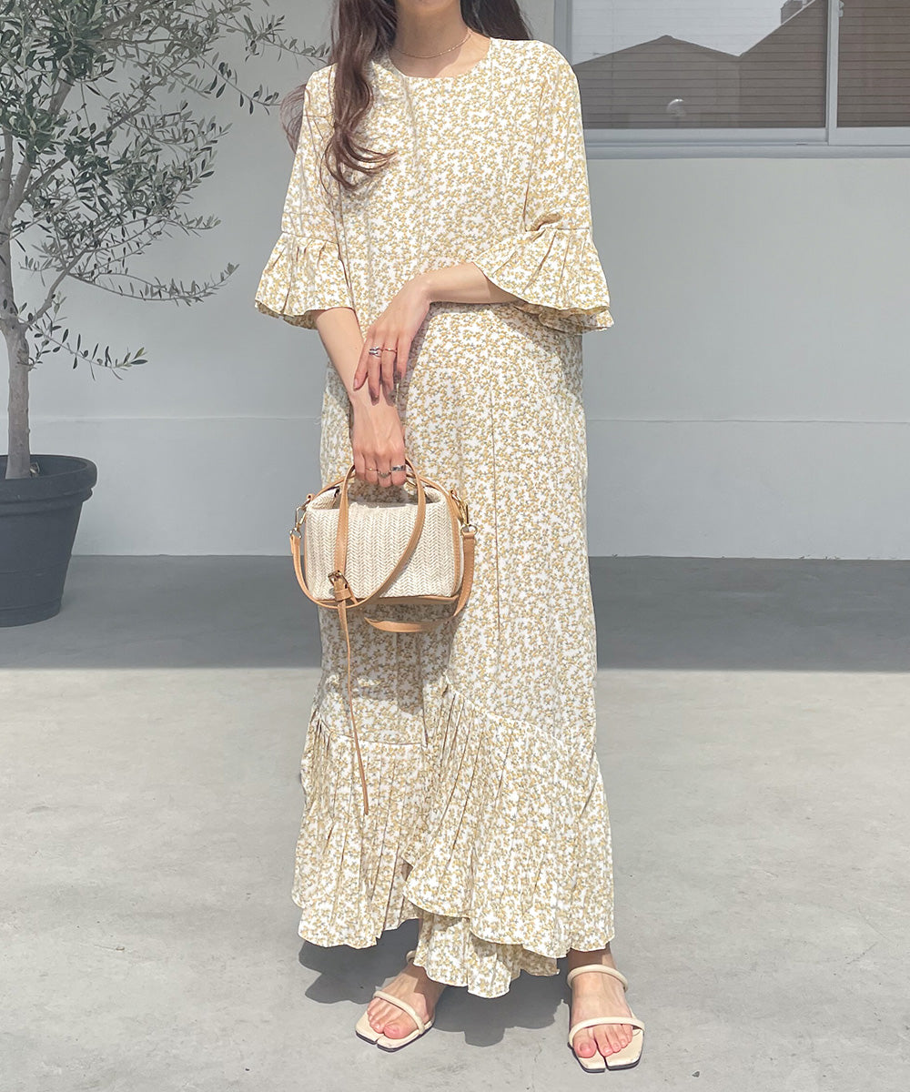ASYMMETRIC HEM PLEATED ONEPIECE