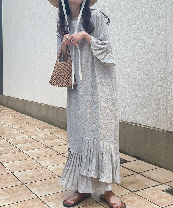 ASYMMETRIC HEM PLEATED ONEPIECE