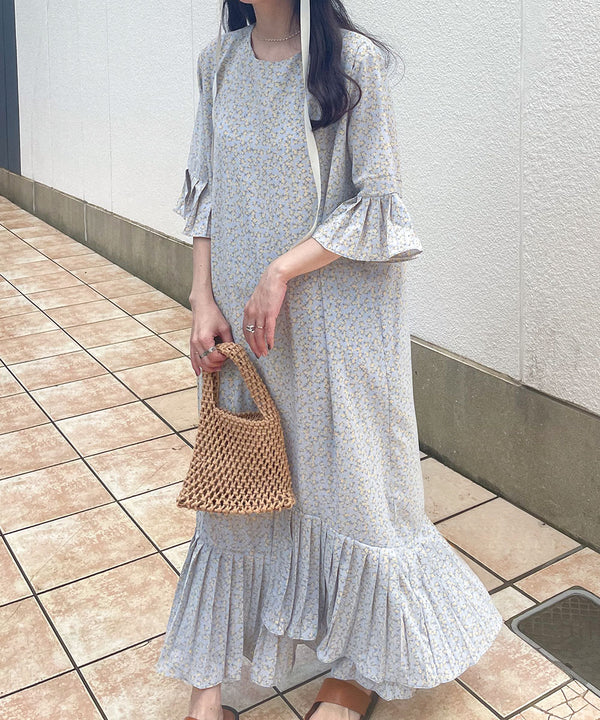ASYMMETRIC HEM PLEATED ONEPIECE