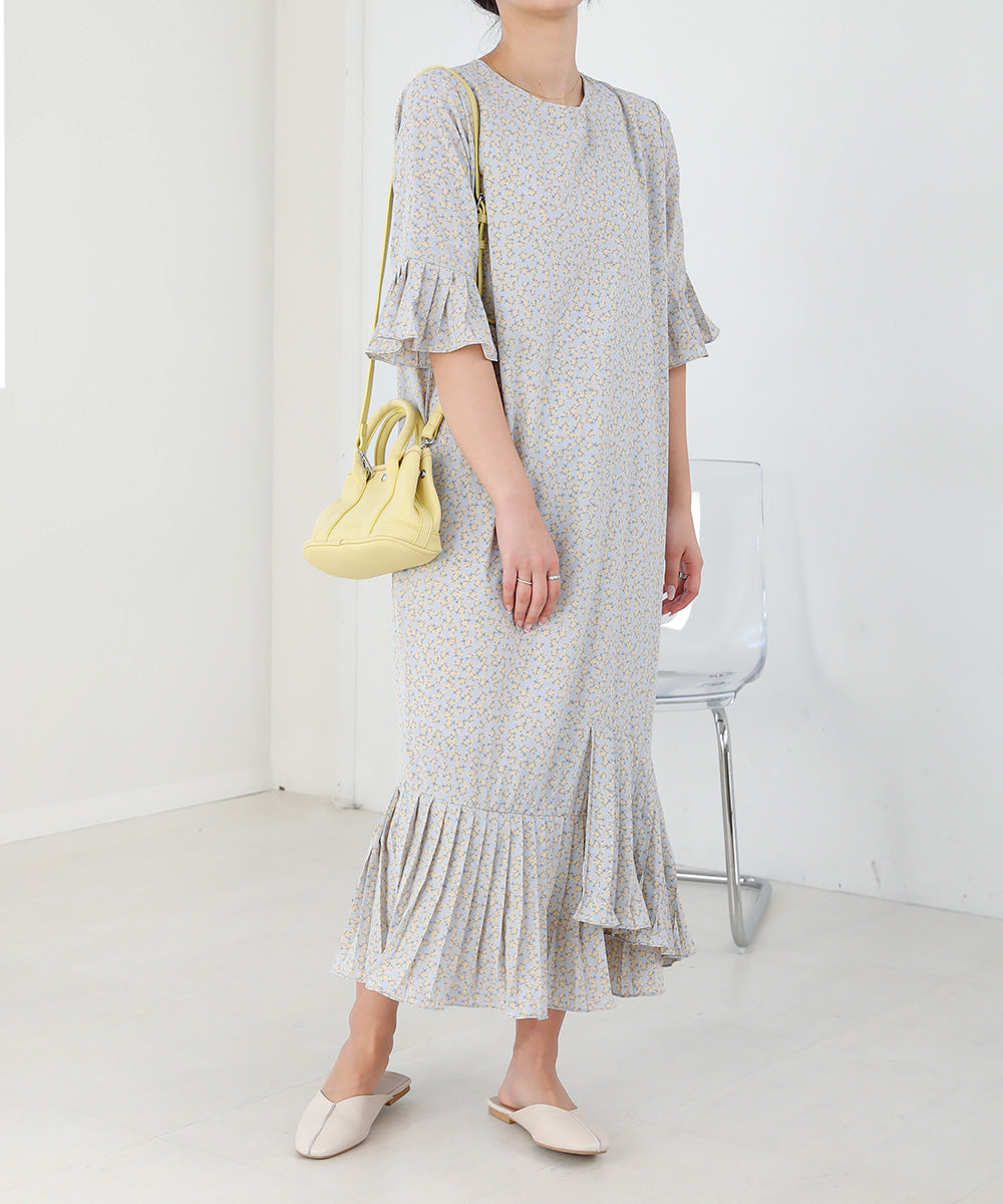 ASYMMETRIC HEM PLEATED ONEPIECE