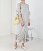 ASYMMETRIC HEM PLEATED ONEPIECE