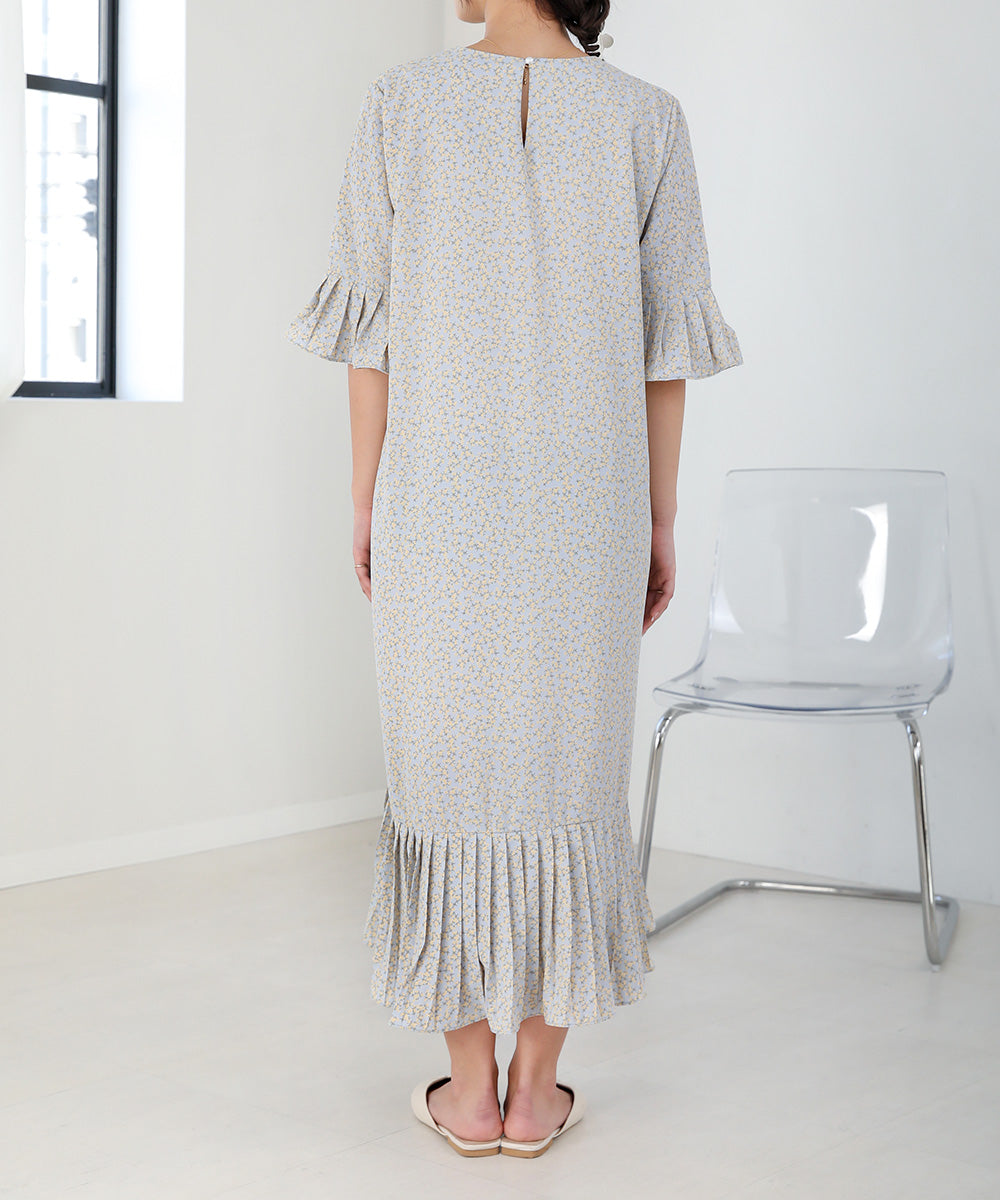 ASYMMETRIC HEM PLEATED ONEPIECE